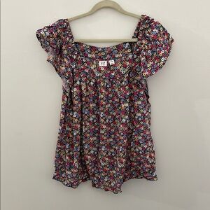Gap Floral Boho Multicolor Floral Top Kids Size 14-16